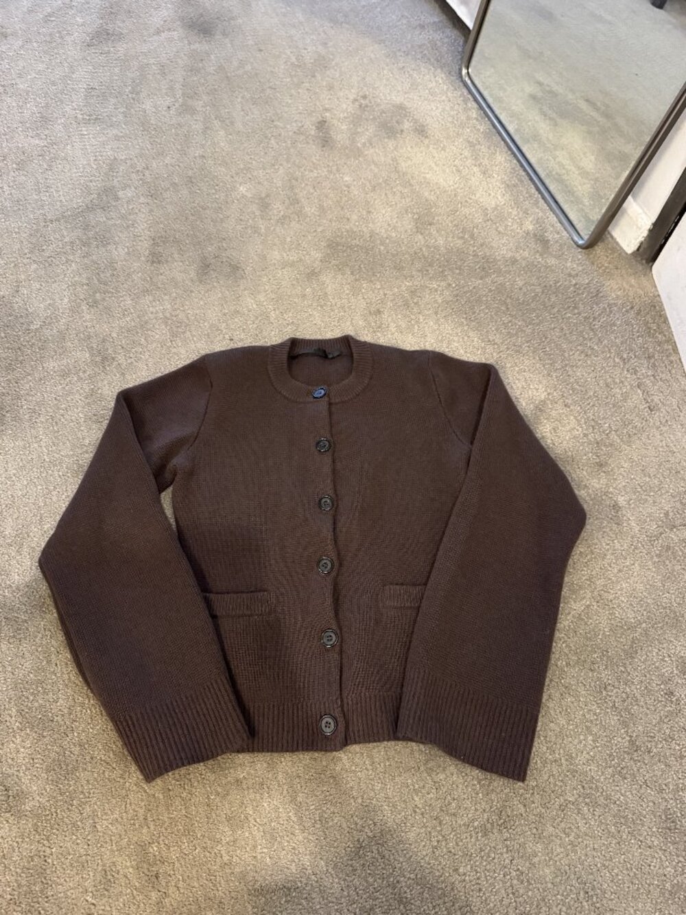 Jenni Kayne Cooper Cardigan Chocolate Wool Cashmere S - Picture 2 of 3